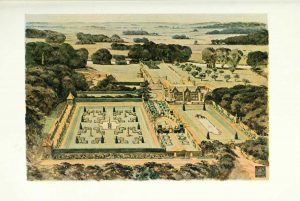 historic illustration of gardens