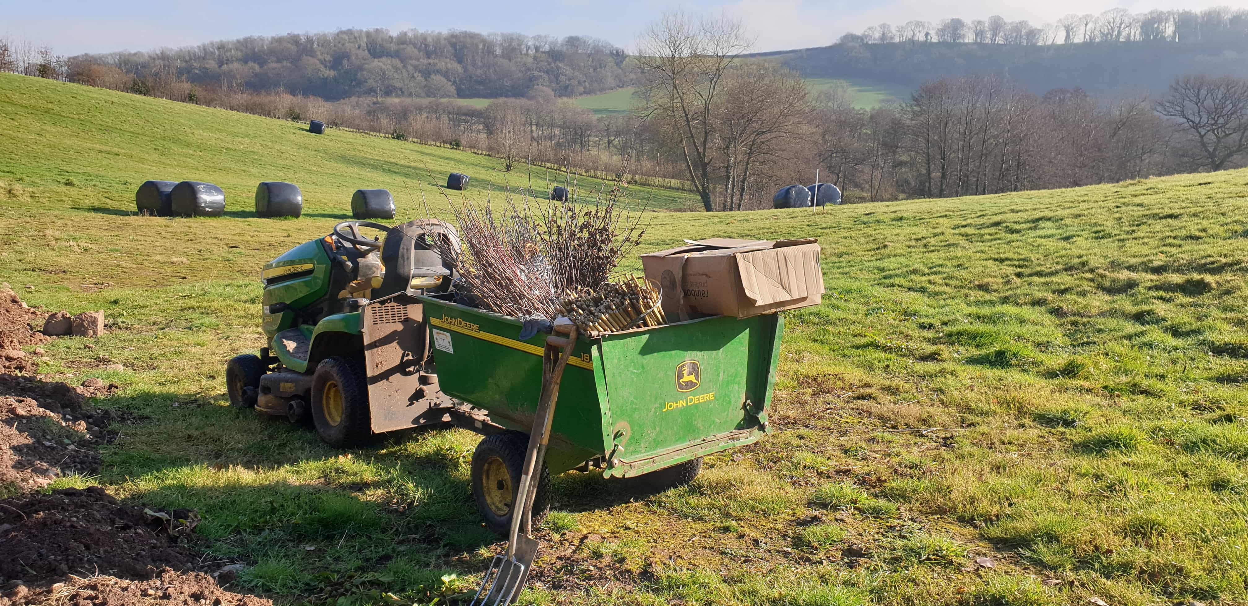 Hedge planting in the Usk valley